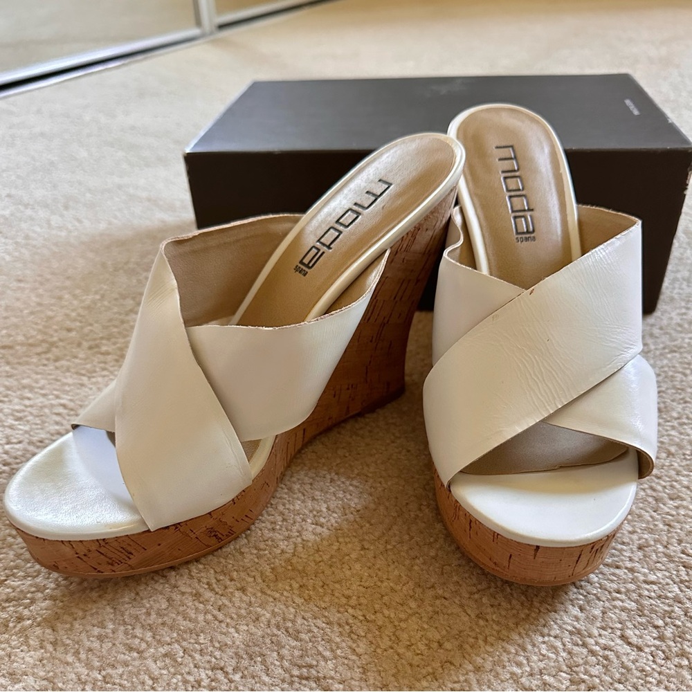 Moda Spana White Wedges (Women’s 8.5)